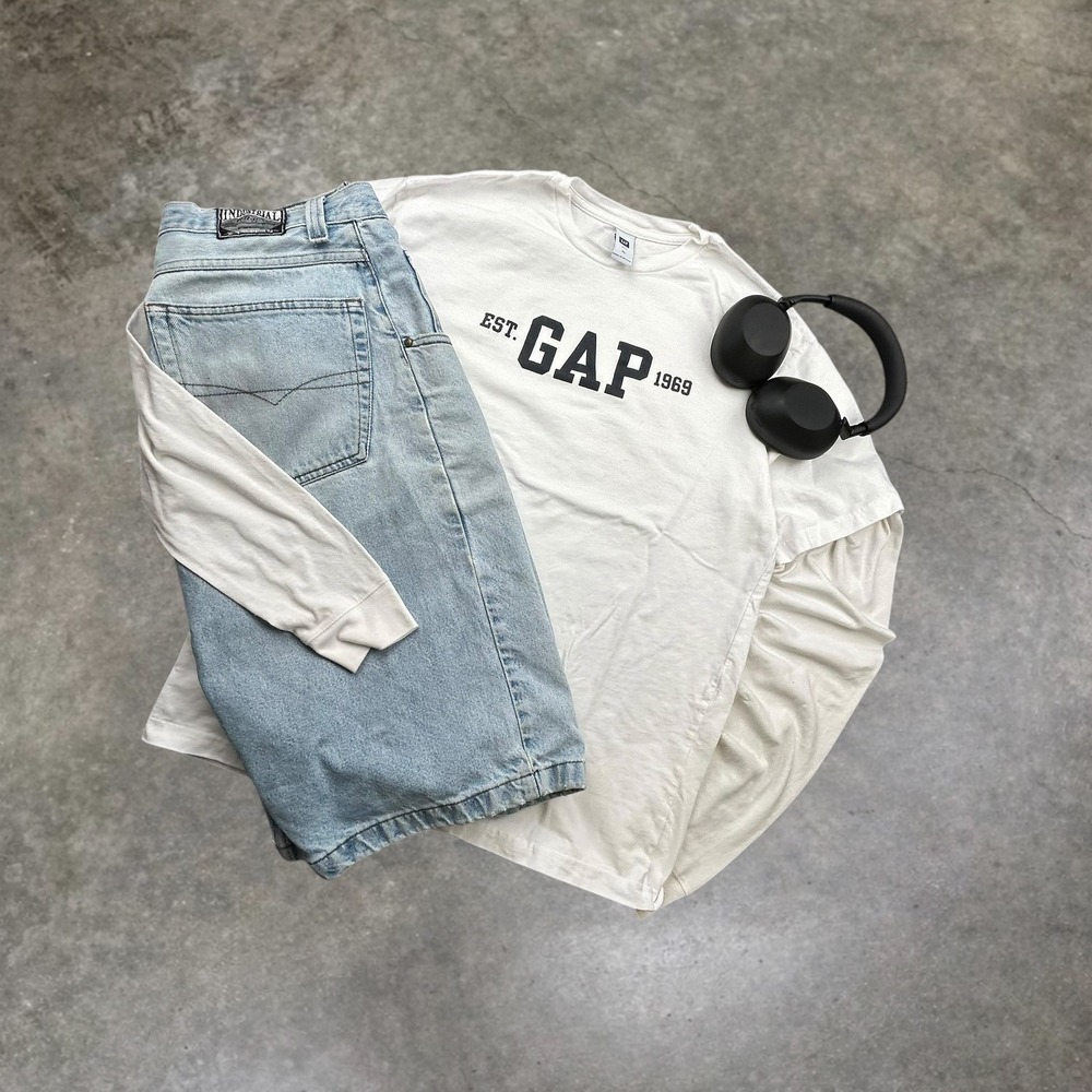 Gap Est 1969 Graphic T-Shirt Mens XL White Short Sleeve Boxy Vintage 90s Style